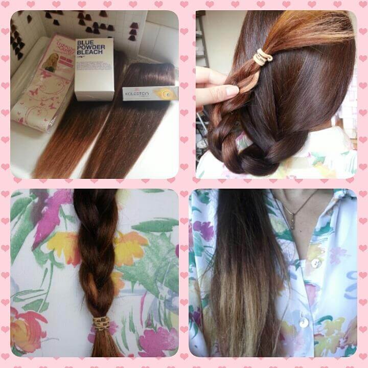 Blue Powder Bleach on hair extensions
